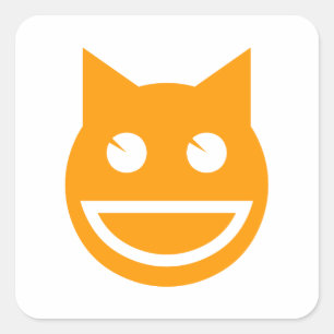 Sticker Carré Chat Emoji souriant