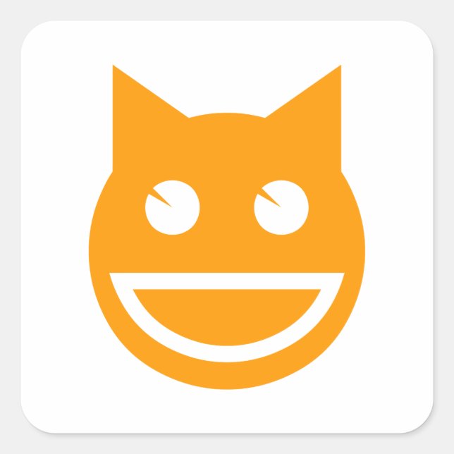 Sticker Carré Chat Emoji souriant (Devant)