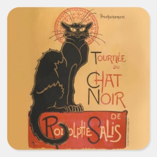 Sticker Carré Chat noir