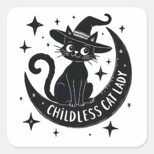 Sticker Carré Chat sans enfant Lady Harris Walz Halloween Pastel