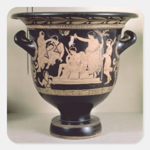 Sticker Carré Chateau à silhouette rouge représentant Oreste com