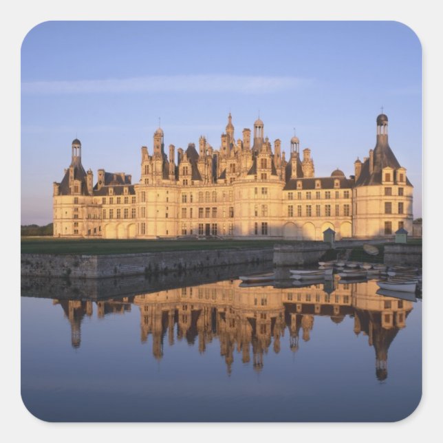 Sticker Carré Château Chambord, Vallée de la Loire, France (Devant)