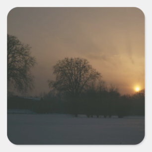 Sticker Carré Château Charlottenhof, coucher du soleil