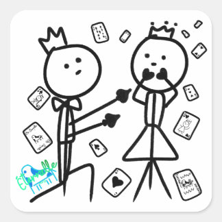 Sticker Carré Château de Cartes