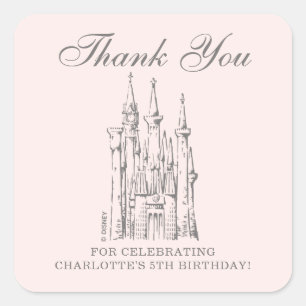 Sticker Carré Château de Disney Princess  Merci de contes de f