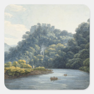 Sticker Carré Château de Goodrich on the Wye (w/c, pen & ink, ch