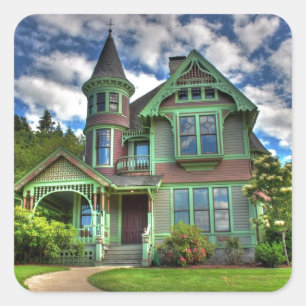 Sticker Carré Château Historique Des Années 1940 À Drain En O