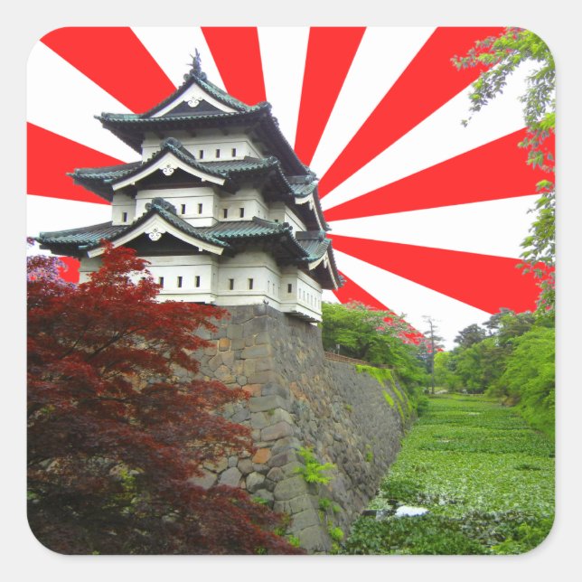 Sticker Carré Château japonais (Devant)