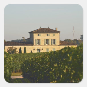 Sticker Carré Château Lafleur Petrus et vignoble, à Pomerol,