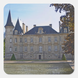 Sticker Carré Château Pichon Longueville Baron et étang