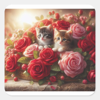 Sticker Carré chats