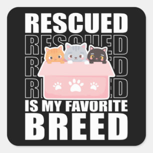 Sticker Carré Chats secourus Abri animal race préférée