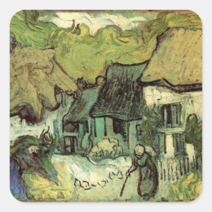 Sticker Carré Chaumières à Jorgus par Vincent van Gogh