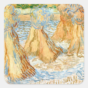 Sticker Carré Chaussées de blé (1890) Catalogue de Vincent Van G