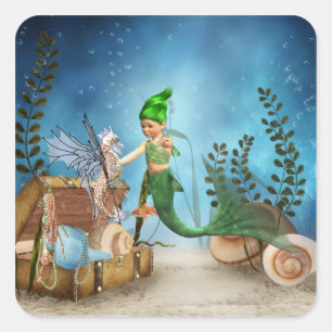 Sticker Carré Chaussure 4 petite sirène