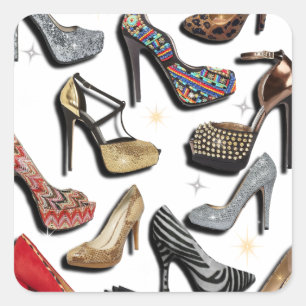 Sticker Carré Chaussure collage haut talon Sparkle Fashion Pompe