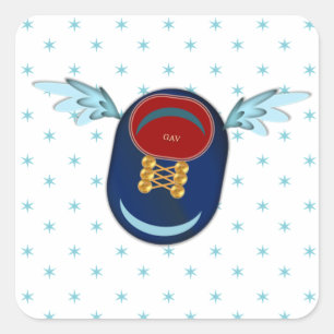 Sticker Carré Chaussure de dessin animé à ailettes mignonne & ét