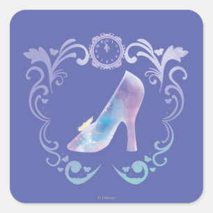 Sticker Carré Chaussure en verre de Cendrillon