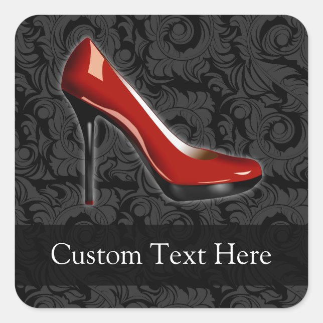 Sticker Carré Chaussure rouge Sassy (Devant)