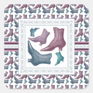 Sticker Carré Chaussures, Chaussures Amateur Bottes victoriennes