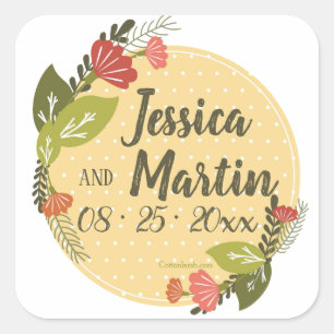 Sticker Carré Chaussures jaunes de crème à beurre