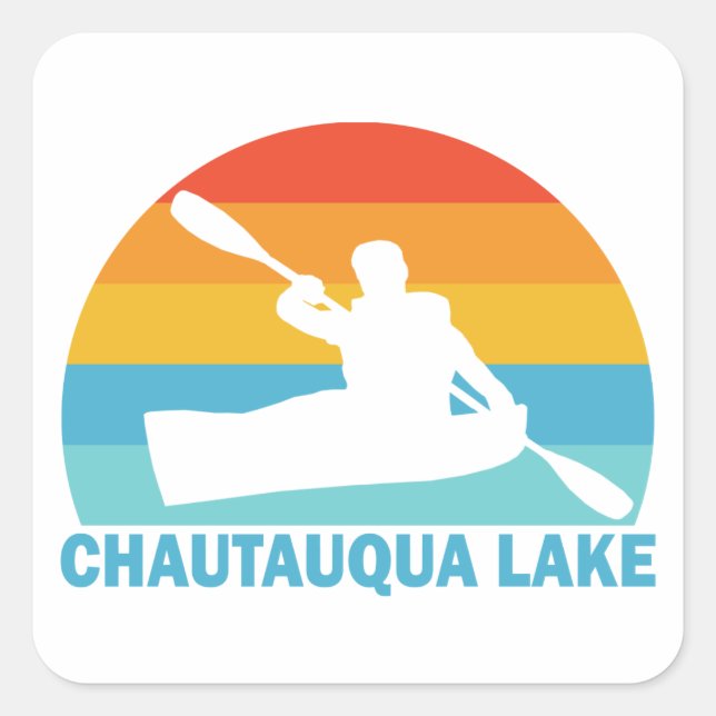 Sticker Carré Chautauqua Lake New York Kayak (Devant)