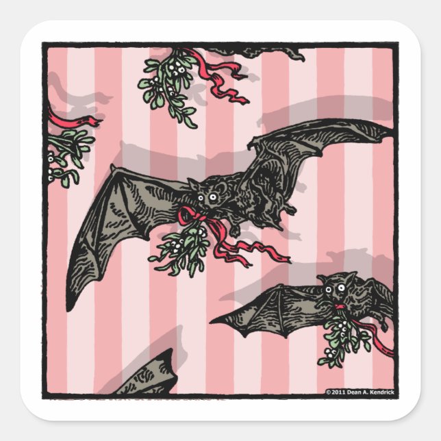 Sticker Carré Chauve-souris - Pop Goth Holiday (Devant)