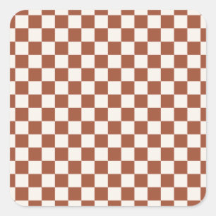 Sticker Carré Check Rust Checkered Terracotta