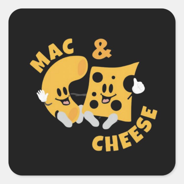 Sticker Carré Cheese Mac & Cheese Drôle Idée cadeau (Devant)