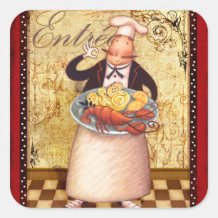 Sticker Carré Chef de l'entrée