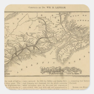 Sticker Carré Chemin de fer Maine Central