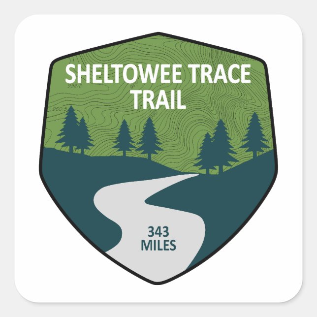 Sticker Carré Chemin Sheltowee Trace Kentucky Tennessee (Devant)