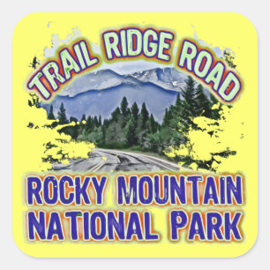 Sticker Carré Chemin Trail Ridge Road Parc national des Rocheuse