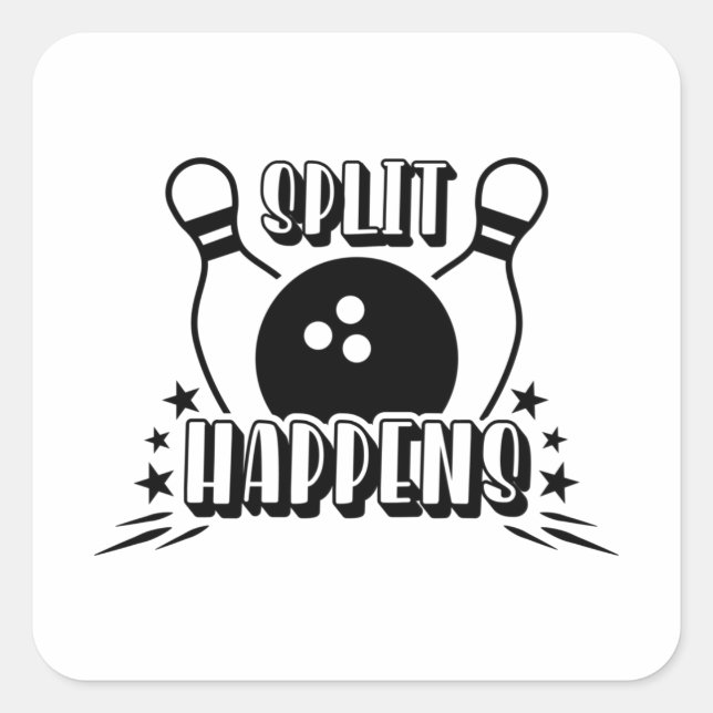 Sticker Carré Chemise de Bowling Split Happens (Devant)