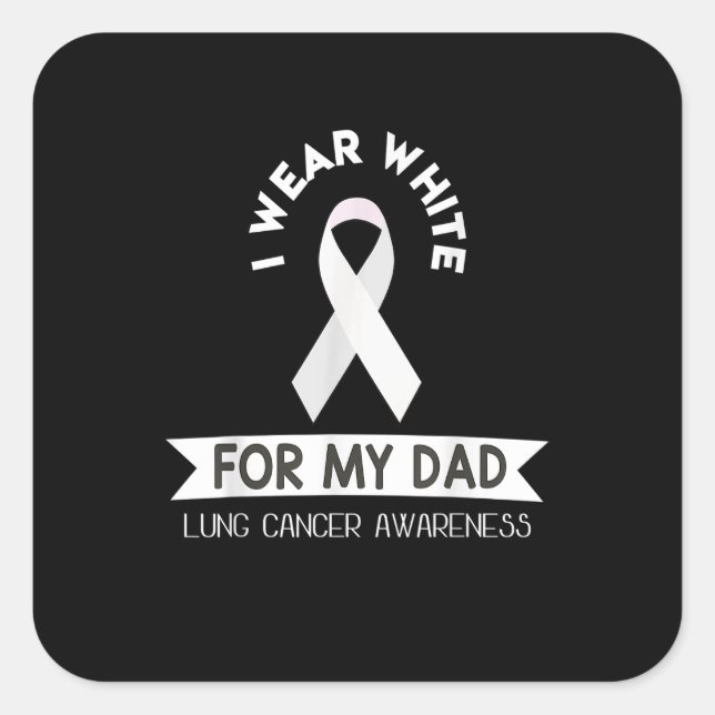 Sticker Carré Chemise de cancer du poumon papa Mois de sensibili (Devant)