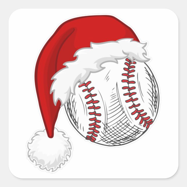 Sticker Carré Chemise de Noël cool Fan Baseball/Softball (Devant)