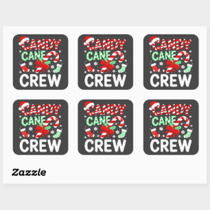 Sticker Carré Chemise de Noël Équipe Canne à Sucre