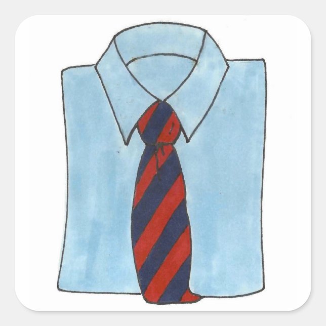 Sticker Carré Chemise et Cravate Menswear Hommes Mode Design Sty (Devant)