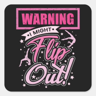 Sticker Carré Chemise Gymnastique Amusante Pour Les Filles Gymna