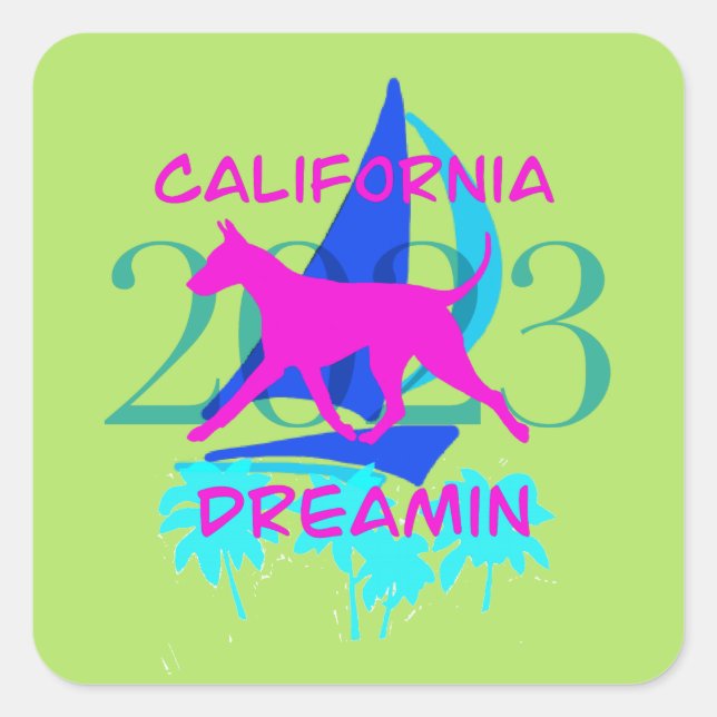 Sticker Carré Chemises nationales California Dreamin 2023 AHTCA (Devant)