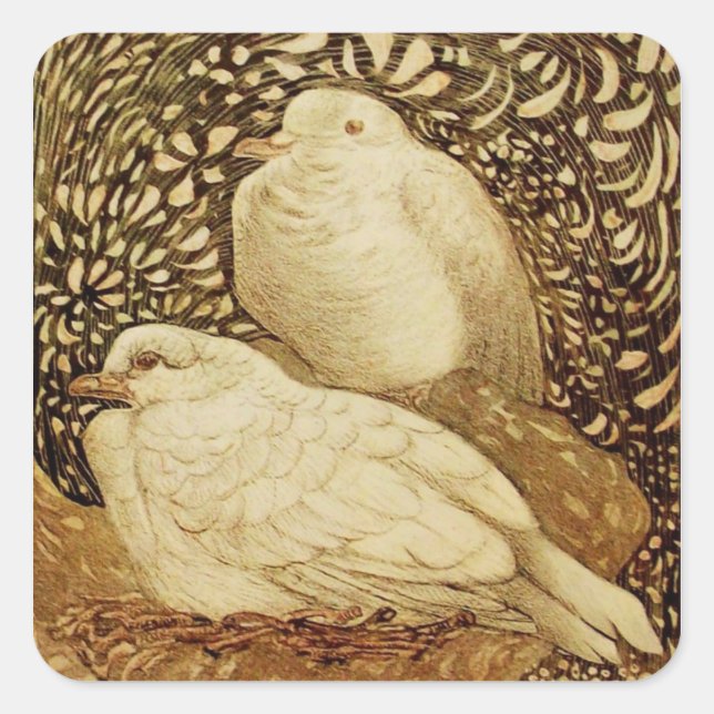 STICKER CARRÉ CHÈQUES BLANCS EN SÉPIE BROWN (Devant)