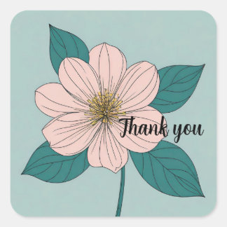 Sticker Carré Cherishing Life and Blooms