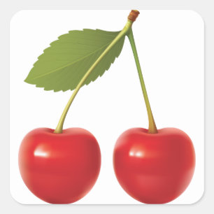 STICKER CARRÉ CHERRIES SUR BÂTIMENT À SOUCHES