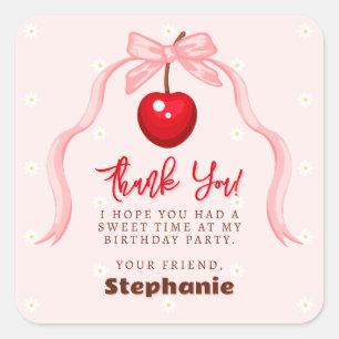 Sticker Carré Cherry Sweet Anniversaire