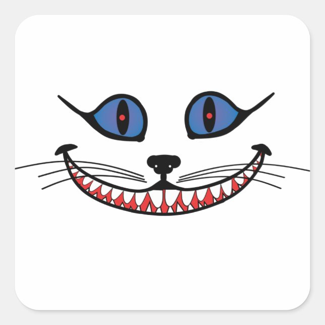 Sticker Carré Cheshire Chat Smile (Devant)