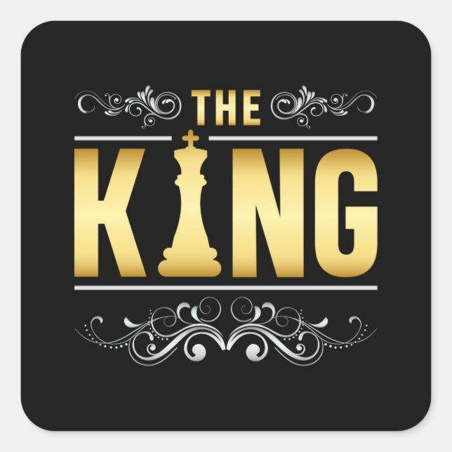Sticker Carré Chess Chess Board King Checkmate Board Jeu cadeau (Devant)