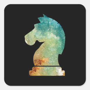 Sticker Carré Chess Player Horse Knight Chess
