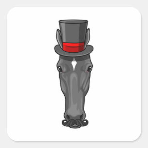 Sticker Carré Cheval avec Cylindre