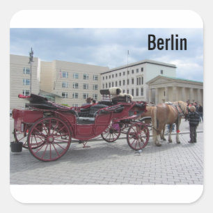 Sticker Carré Cheval de Berlin et Buggy