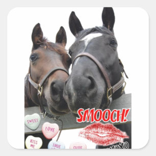 Sticker Carré Cheval de Saint-Valentin